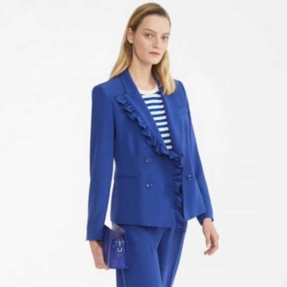 Max Mara Ruffle Blue Blazer - Picture 5 of 9